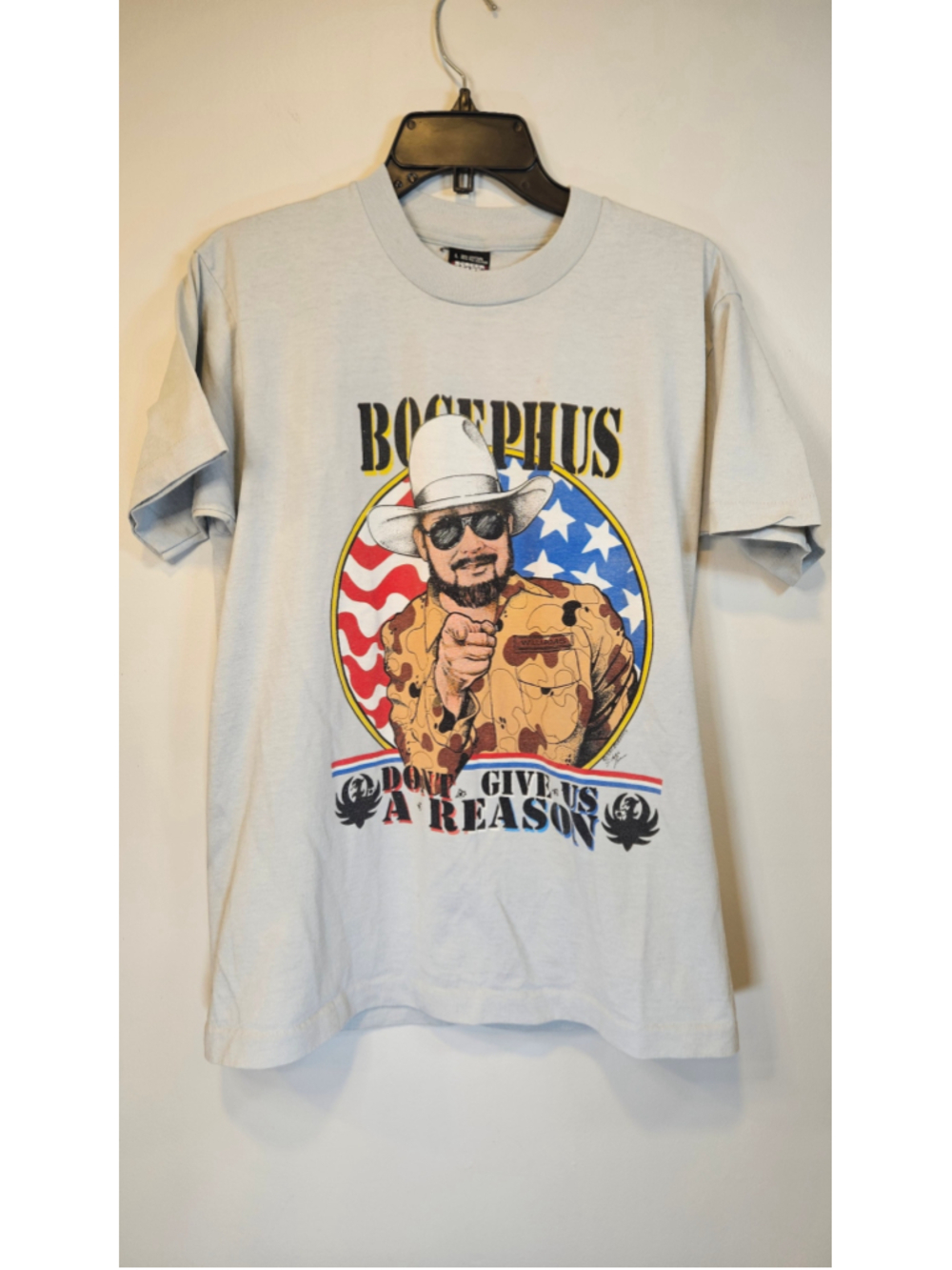 Vintage 1990 Hank Williams Jr Bocephus T Shirt L Screen Stars Single Stitch